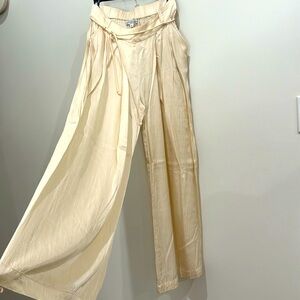 Young Fabulous & Broke silky wide leg pants with matching tie belt